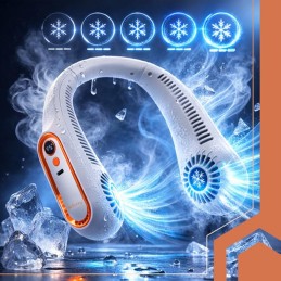 Ladattava Niskatuuletin | 5 Tehoaluetta | 360° Ilmavirtaus | LED-näyttö