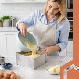 Säädettävä Kakkureuna 15 cm | Ruostumaton teräs | 20-38 x 24-45 cm
