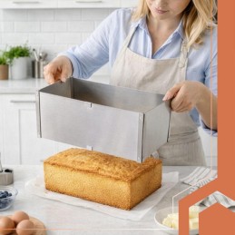 Säädettävä Kakkureuna 15 cm | Ruostumaton teräs | 20-38 x 24-45 cm