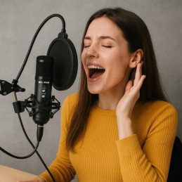 USB-studiomikrofoni Blow | Echo & Volume -säätö | Täydellinen setti