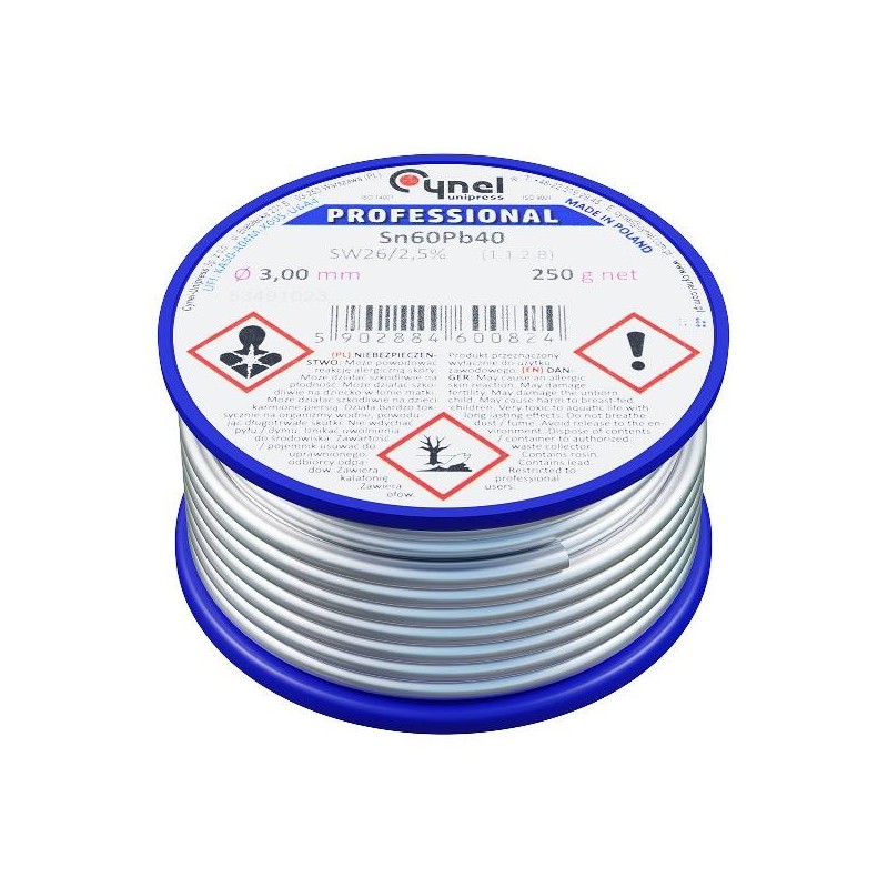 Juotostina Cynel 3,00mm 250g | LC60-SW26 | S-Sn60Pb40
