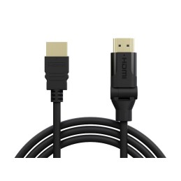 HDMI-HDMI BLACK 3m kulmakaapeli | 4K 60Hz | HDMI 2.0 kääntyvä