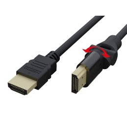 HDMI-HDMI BLACK 3m kulmakaapeli | 4K 60Hz | HDMI 2.0 kääntyvä