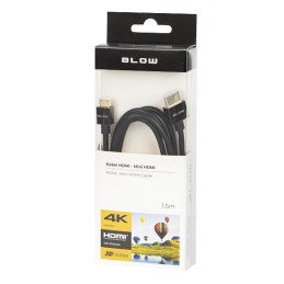 HDMI - mini HDMI kaapeli 1,5m | HDMI 2.0 | Kultaiset liittimet