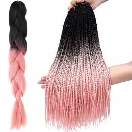 Synteettiset Ombre-hiukset 60 cm | Lettihiukset ja Ponnarilisäke