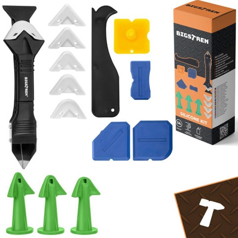 Bigstreen silikonityökalusarja | 14 osaa saumaukseen ja viimeistelyyn