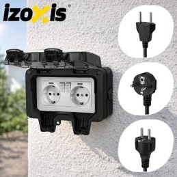 Vesitiivis ulkopistorasia IP66 | Kaksiosainen 230V 16A