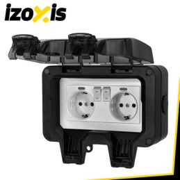 Vesitiivis ulkopistorasia IP66 | Kaksiosainen 230V 16A