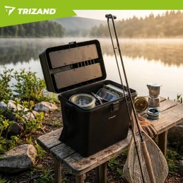 Kalastuspakki ja istuin | 38×34×21 cm kestävä kantaa 140 kg