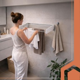 Seinään kiinnitettävä kuivausteline 80 cm | Kokoontaitettava ja kestävä 20 kg