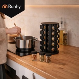 Mausteteline 20 osaa | 360° pyörivä maustehylly