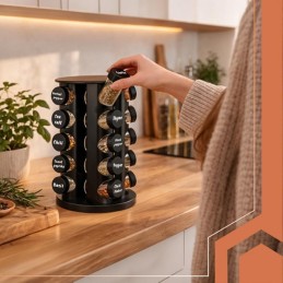 Mausteteline 20 osaa | 360° pyörivä maustehylly