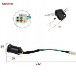 Virtalukko Mönkijään ja Skootteriin 4-pin | Universaali + 2 Avainta