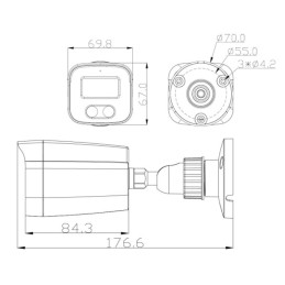 Analoginen valvontakamera 5MP | 4in1 AHD/TVI/CVI | IP67