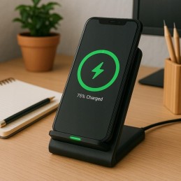 Langaton Qi-latausteline 15W | Pikalataus | Blow | Musta