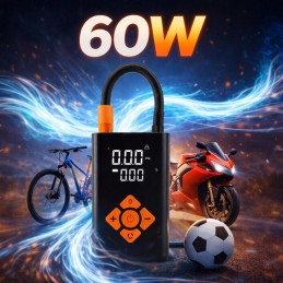 Sähkökompressori 60W | Kannettava akkupumppu 5000 mAh