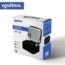 Meikkilaukku LED-peilillä | XL-koko & säädettävät väliseinät