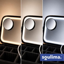 Meikkilaukku LED-peilillä | XL-koko & säädettävät väliseinät