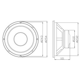 Blow B-250 bassokaiutin 8 Ohm | 10" Woofer 200W