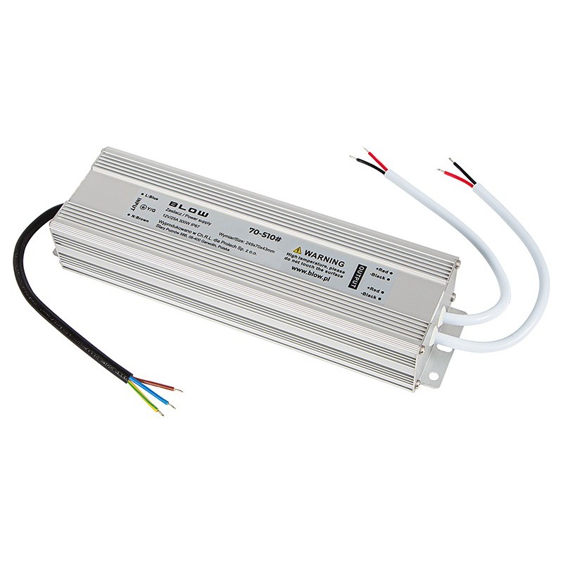 Vedenpitävä LED-virtalähde 12V 25A 300W Ultra Slim IP67 | BLOW