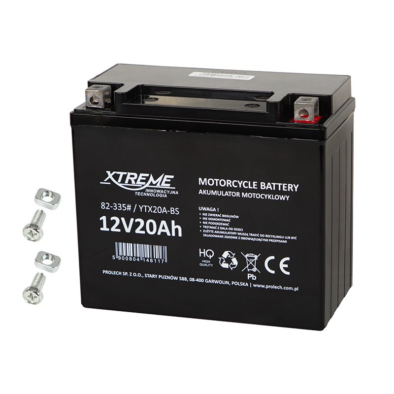 Moottoripyörän akku 12V 20Ah | 154x173x85mm Oikea +