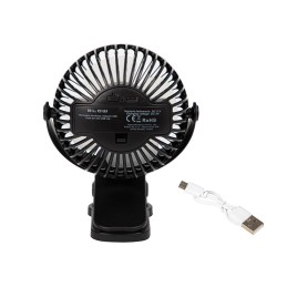 Akku-minituuletin 4" USB | Klipsikiinnitys | Neljä nopeutta