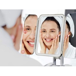 Taitettava LED-kosmetiikkapeili Soulima 26952 | 3-osainen suurennuksella