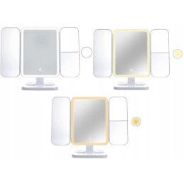 Taitettava LED-kosmetiikkapeili Soulima 26952 | 3-osainen suurennuksella