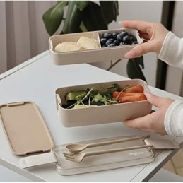 Ekologinen eväsrasia lusikalla ja haarukalla | 2-kerroksinen Lunchbox 750ml