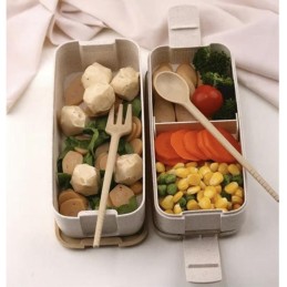 Ekologinen eväsrasia lusikalla ja haarukalla | 2-kerroksinen Lunchbox 750ml