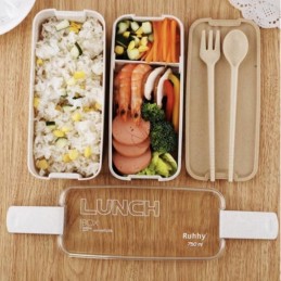 Ekologinen eväsrasia lusikalla ja haarukalla | 2-kerroksinen Lunchbox 750ml