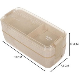 Ekologinen eväsrasia lusikalla ja haarukalla | 2-kerroksinen Lunchbox 750ml