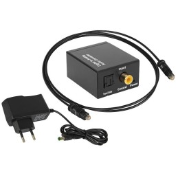 Optinen Audio-muunnin DAC Toslink/Coaxial - 2xRCA