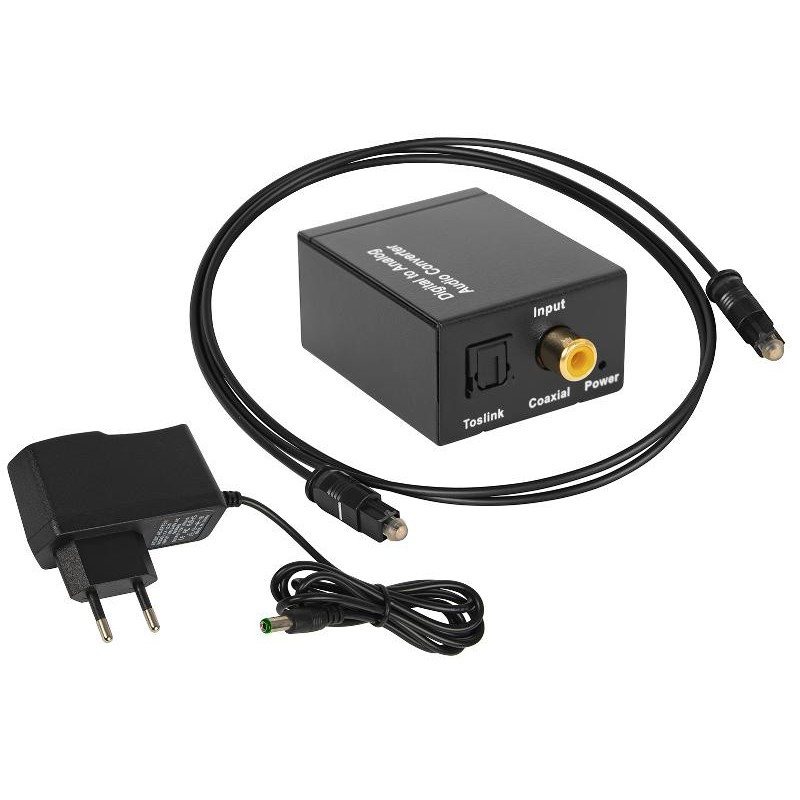 Optinen Audio-muunnin DAC Toslink/Coaxial - 2xRCA