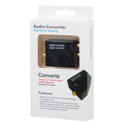 Optinen Audio-muunnin DAC Toslink/Coaxial - 2xRCA