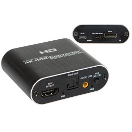 HDMI Audio Ekstraktori 4K@60Hz | HDMI - Toslink & RCA