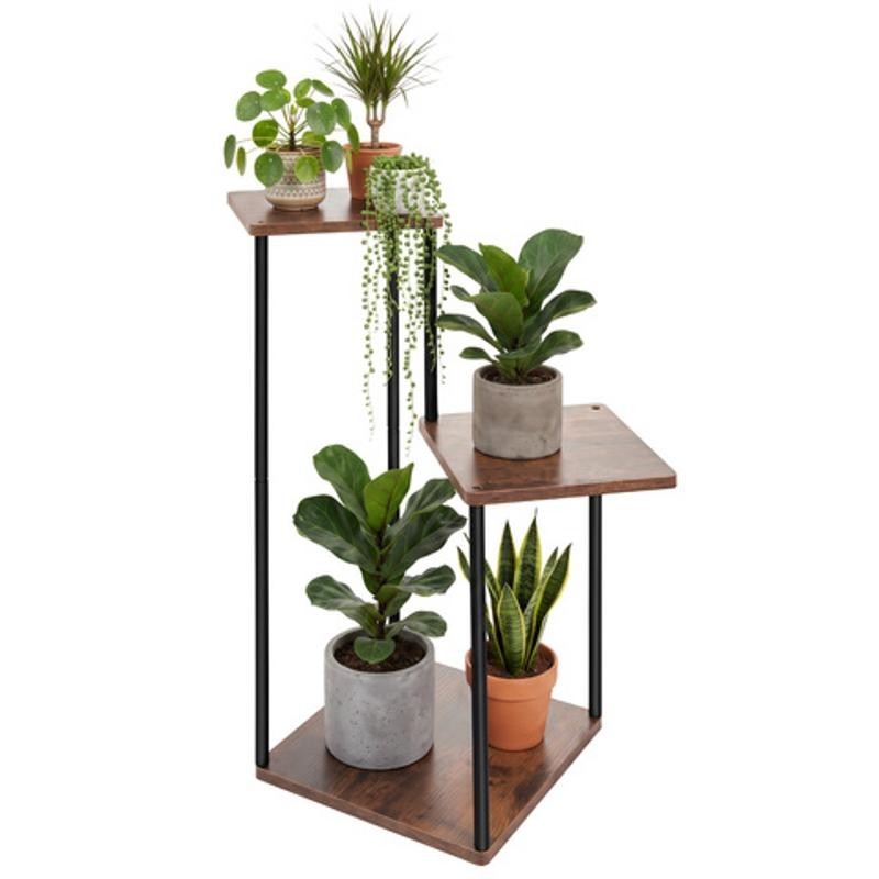 Gardlov Puinen Kukkateline Loft 3 Tasoa | Metallinen kasviteline