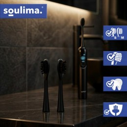 SOULIMA X800 Vaihtopäät Musta 2 kpl | Alkuperäiset harjaspäät