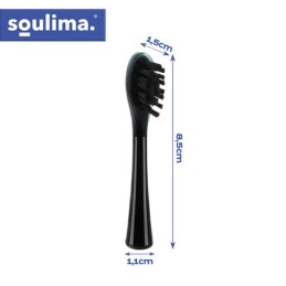 SOULIMA X800 Vaihtopäät Musta 2 kpl | Alkuperäiset harjaspäät