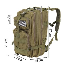 Vihreä Sotilasreppu 35L MOLLE | Taktinen retkeilyreppu