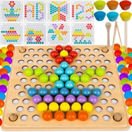 Puinen Montessori Helmipeli 77 osaa | Mosaiikkipeli lapsille