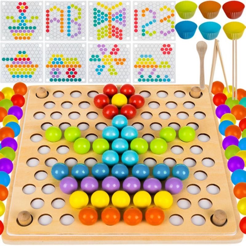 Puinen Montessori Helmipeli 77 osaa | Mosaiikkipeli lapsille
