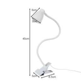 LED-työpöytävalaisin metalliklipsillä | 3 valoväriä, 10 kirkkaustasoa ja jalusta