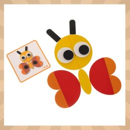 Puinen mosaiikkipalapeli | Montessori-logiikkapeli lapsille