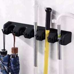 Vahva työkaluteline seinään | 5 automaattista pidikettä ja 6 taitettavaa koukkua