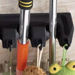 Vahva työkaluteline seinään | 5 automaattista pidikettä ja 6 taitettavaa koukkua
