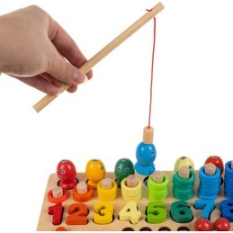 Puinen helmi- ja mosaiikkipalapeli | Monipuolinen 5in1 Montessori-lelu lapsille