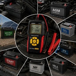 Akkutesteri Xtreme XT810B 12V / 24V | Digitaalinen akkumittari LCD-näytöllä