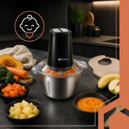 Sähkökäyttöinen vihannessilppuri 500W | Tehokas teholeikkuri ja vihannessilppuri 2L kulholla