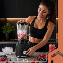 Tehokas tehosekoitin 1200W lasikannulla | Blenderi jäänmurskaustoiminnolla ja 2 matkapullolla